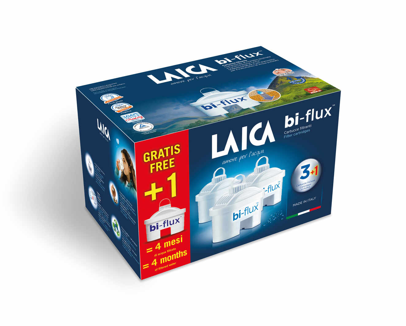 Filtre Laica Bi-Flux, pachet 3+1 bucati
