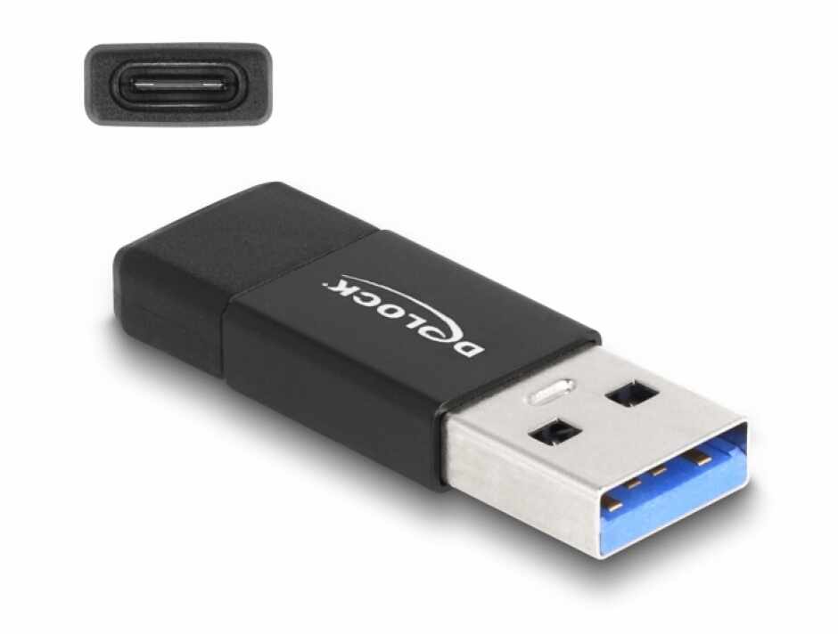 Adaptor USB 3.2 Gen2 type C la USB-A M-T, Delock 60001