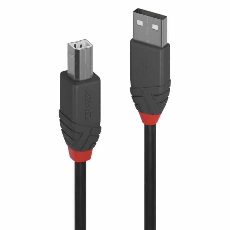 Cablu de imprimanta USB A la tip B 5m Negru Anthra Line, Lindy L36675