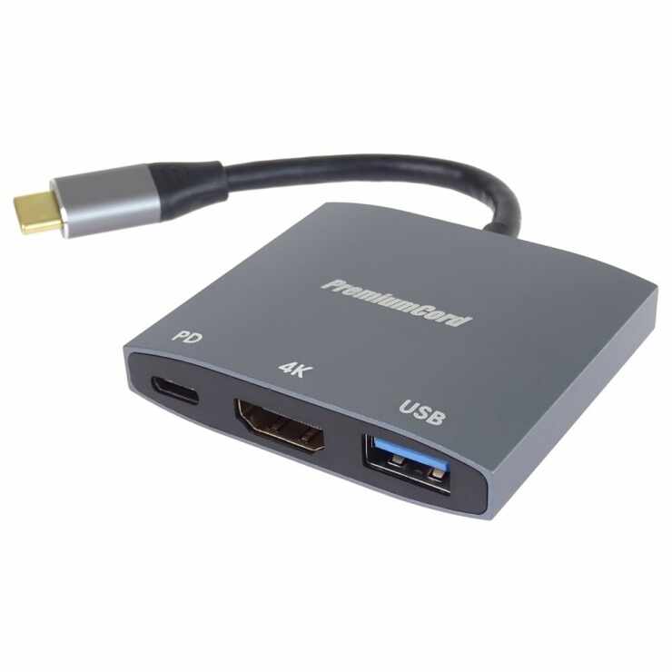 Adaptor USB type C la HDMI 4K30Hz + 1 x USB 3.0-A + PD, ku31hdmi15