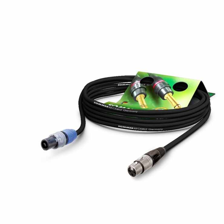 Cablu audio speakon la XLR 3 pini 20m Negru, NEUTRIK ME22-225-2000-SW