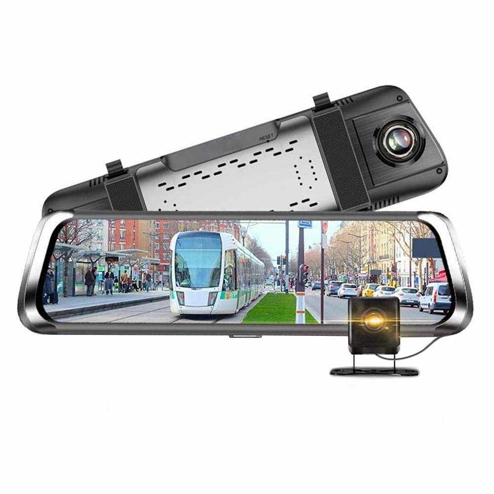 Camera Auto Tip Oglinda Techstar® B30, Dubla, LCD 10 inch Inch Touch Screen, 2K, 1440P + 1080P, H265, Night Vision, Camera Marsarier