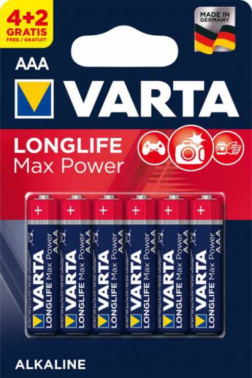 Set 6 baterii VARTA LONGLIFE MAXPOWER AAA MN2400
