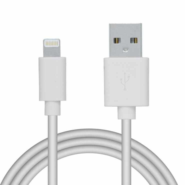 Cablu date + incarcare USB 2.0 la iPhone Lightning 1m Alb, Spacer SPDC-LIGHT-PVC-W-1.0