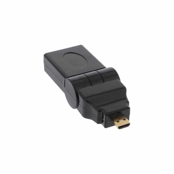 Adaptor rotativ micro HDMI-D la HDMI-A T-M, InLine 17690L