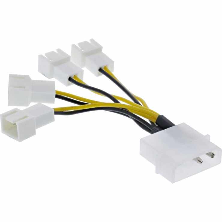 Cablu de alimentare Molex la 4 x ventilator 3 pini, InLine 33341A
