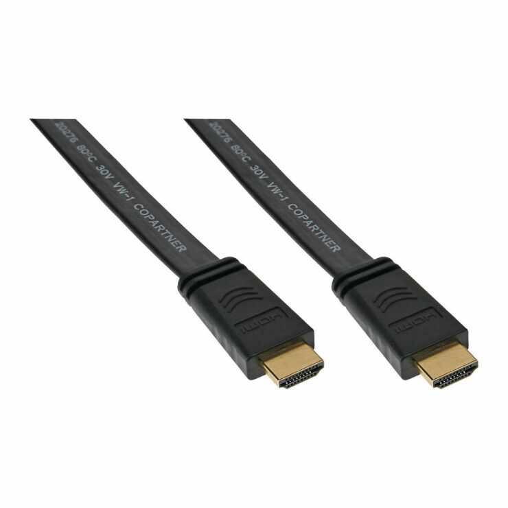 Cablu HDMI cu Ethernet flat 7.5m Negru, InLine IL17007F