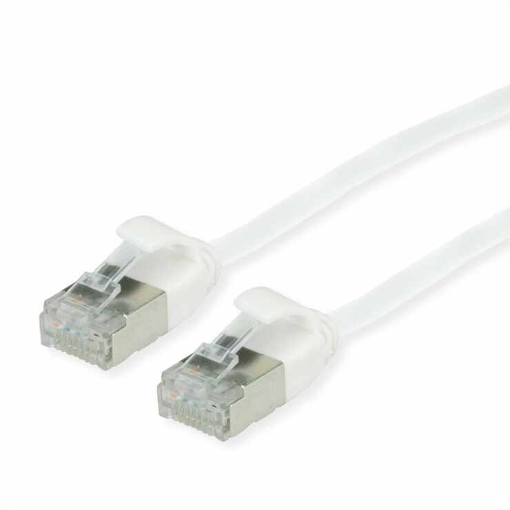 Cablu de retea slim FTP cat.6A LSOH 2m Alb, Roline Green 21.44.1702