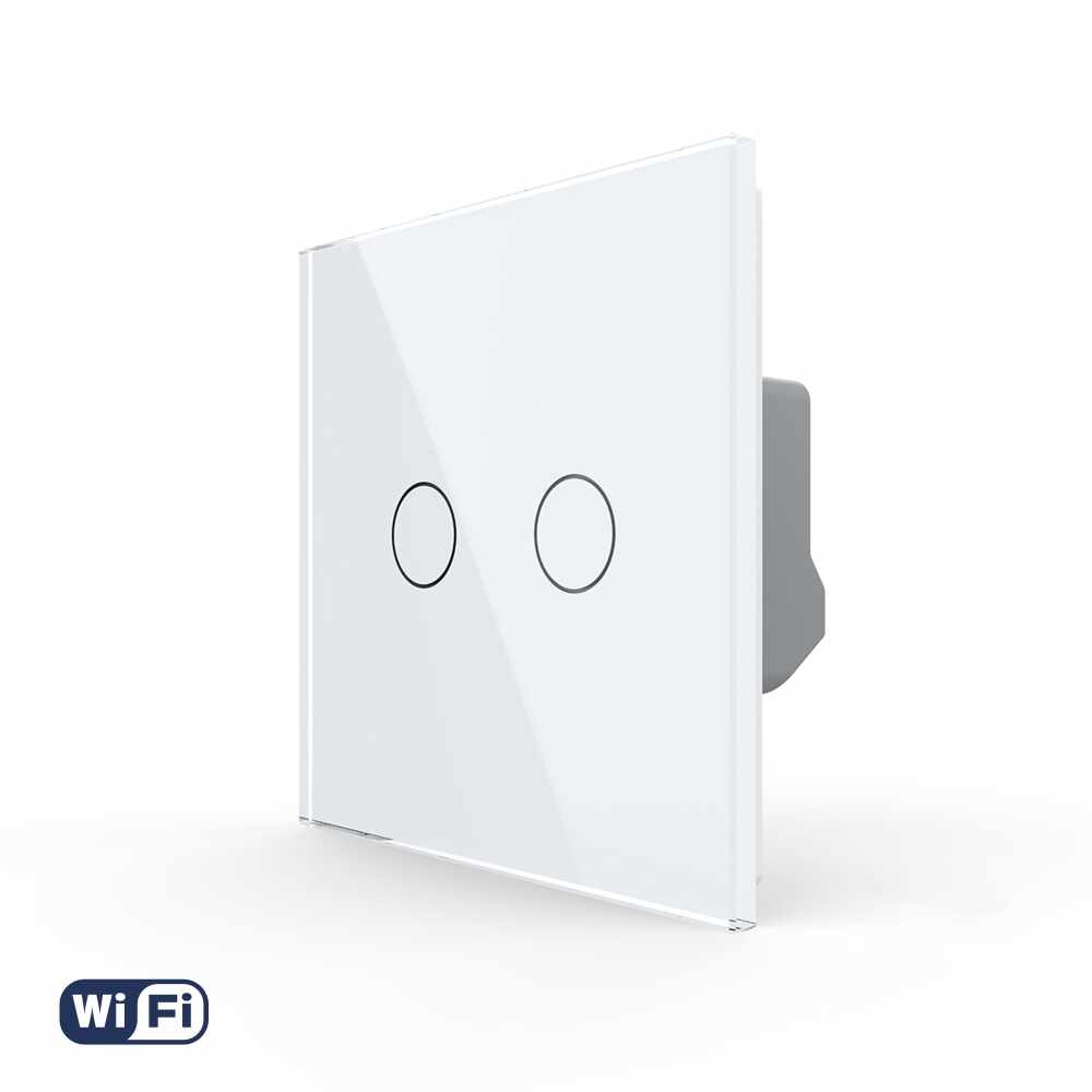 Intrerupator Dublu Wi-Fi cu Touch LIVOLO din Sticla – Serie Noua