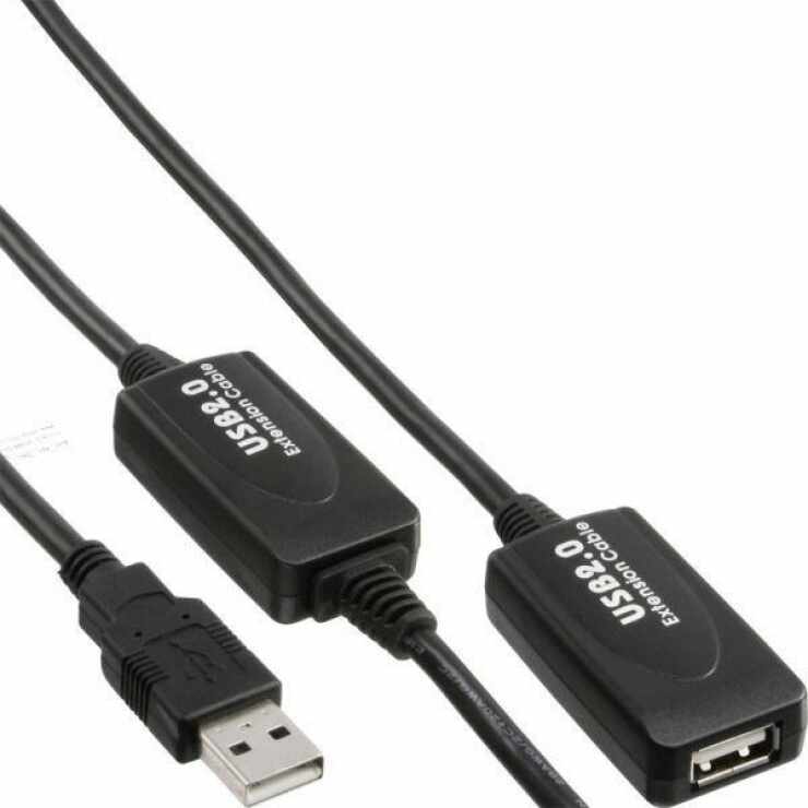 Cablu prelungitor activ USB 2.0 T-M 25m, ku2rep25