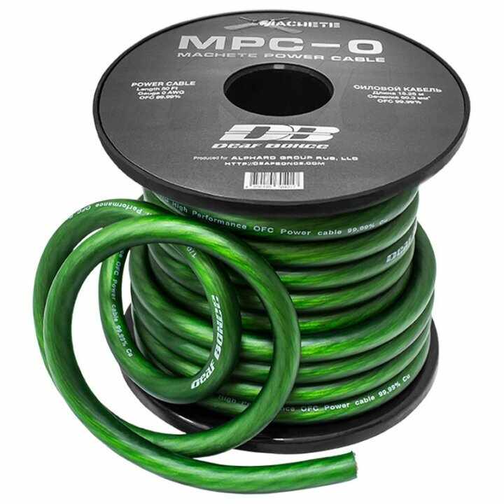 Cablu alimentare Deaf Bonce MPC-0 GA OFC, Metru Liniar / Rola 15m, 50mm2 (1 / 0AWG),Verde