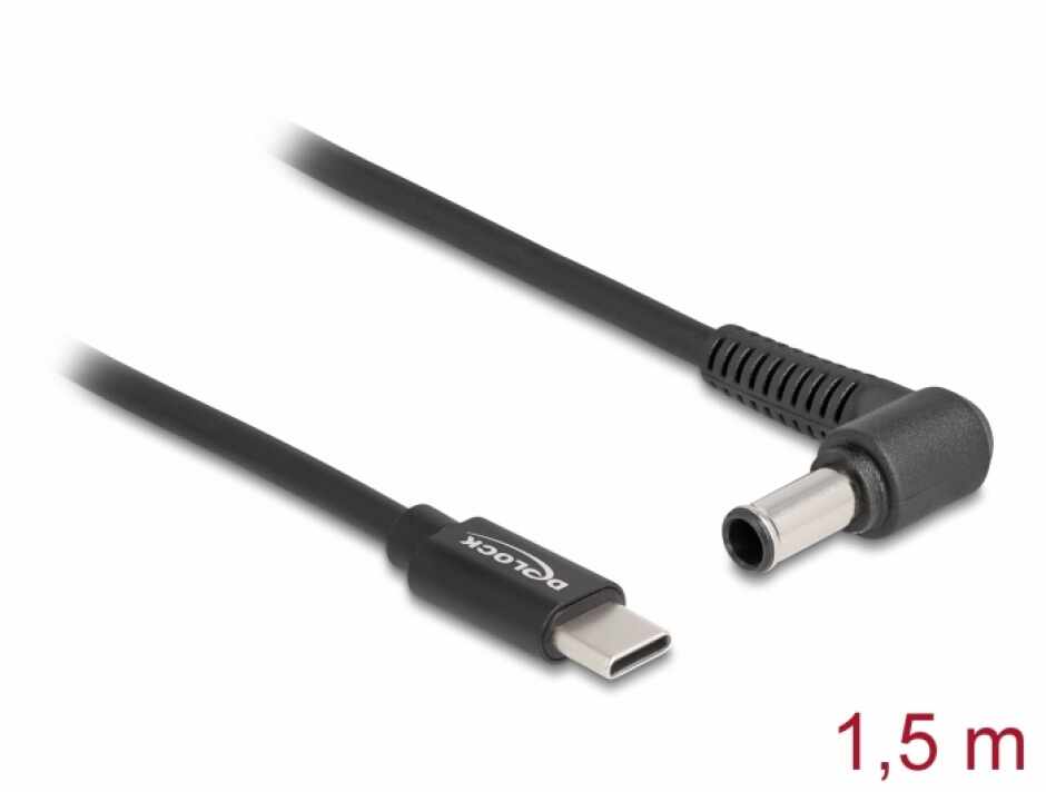 Cablu de alimentare laptop USB type C la Sony 6.0 x 4.3 mm 20V/3A 1.5m, Delock 87981