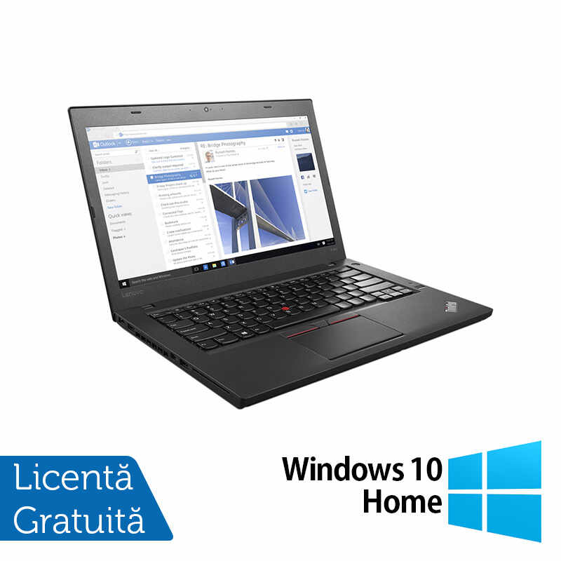 Laptop Refurbished LENOVO ThinkPad T460, Intel Core i3-6100U 2.30GHz, 8GB DDR3, 480GB SSD, 14 Inch, Webcam + Windows 10 Home