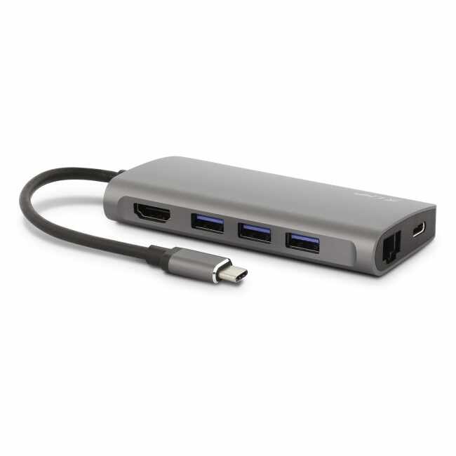 Adaptor, LMP, USB-C mini Dock, HDMI, USB 3.0, Ethernet, SD/MicroSD, USB-C, Space Gray