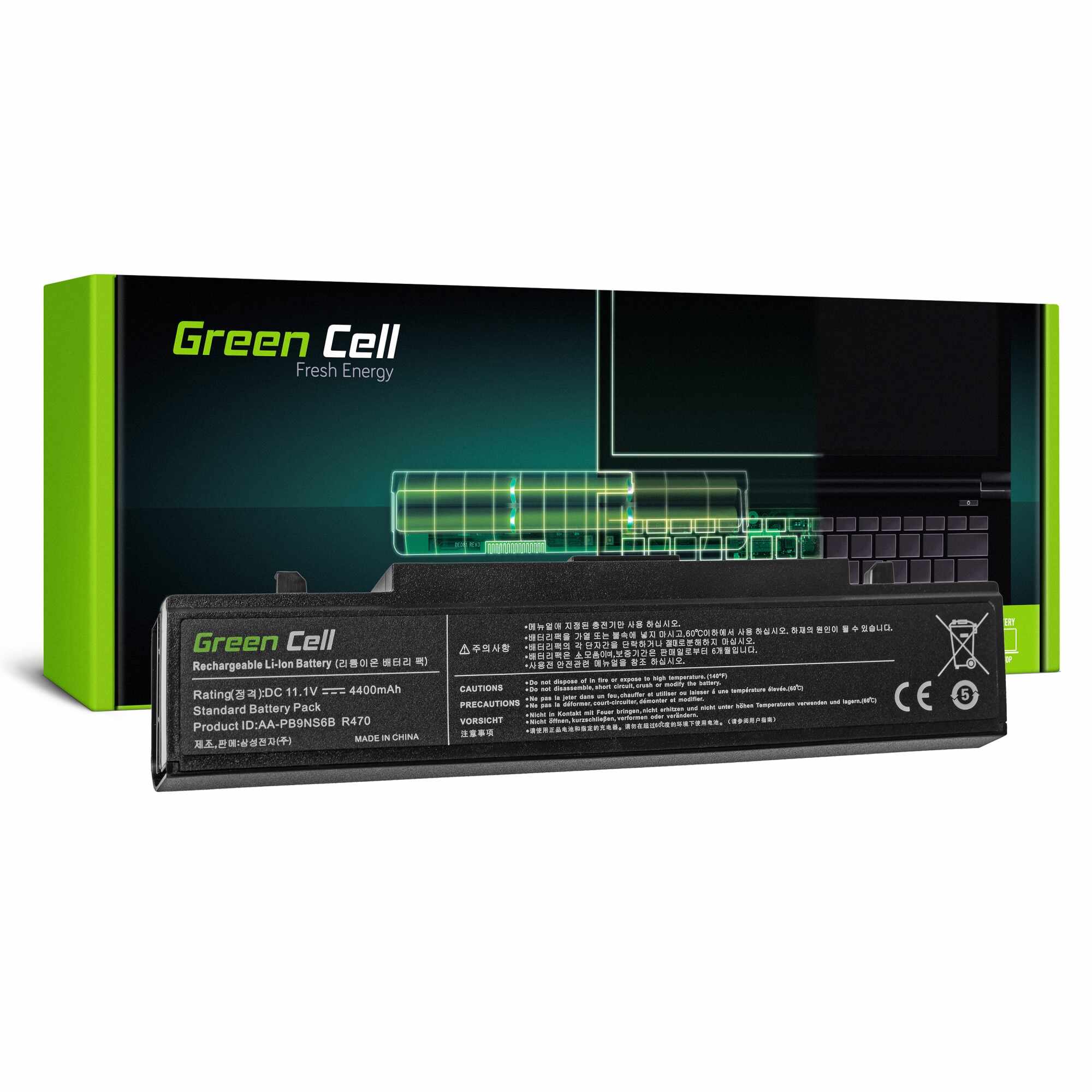 Baterie AA-PB9NC6B AA-PB9NS6B pentru Samsung R519 R522 R525 R530 R540 R580 R620 R780 RV510 RV511 NP300E5A NP350V5C Laptop acumulator marca Green Cell