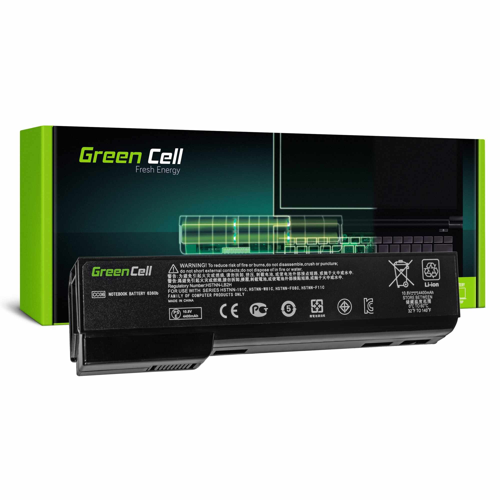 ﻿Baterie CC06XL pentru HP EliteBook 8460p 8460w 8470p 8560p 8570p ProBook 6460b 6560b 6570b Laptop acumulator marca Green Cell