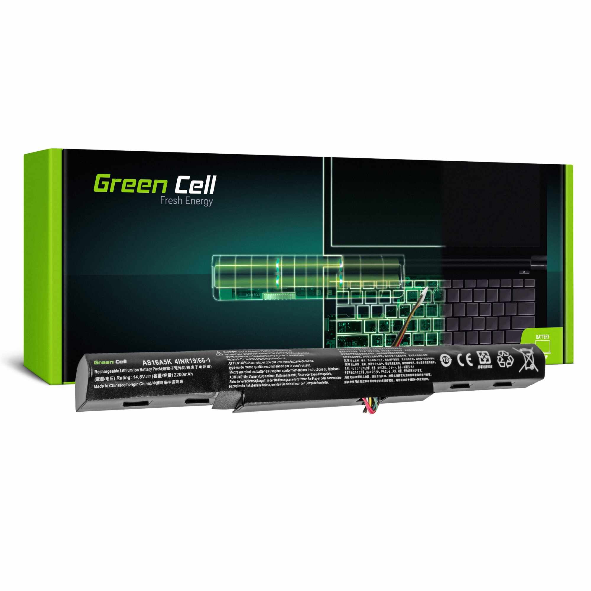 ﻿Baterie laptop AS16A5K pentru Acer Aspire E15 E5-553 E5-553G E5-575 E5-575G F15 F5-573 F5-573G acumulator marca Green Cell