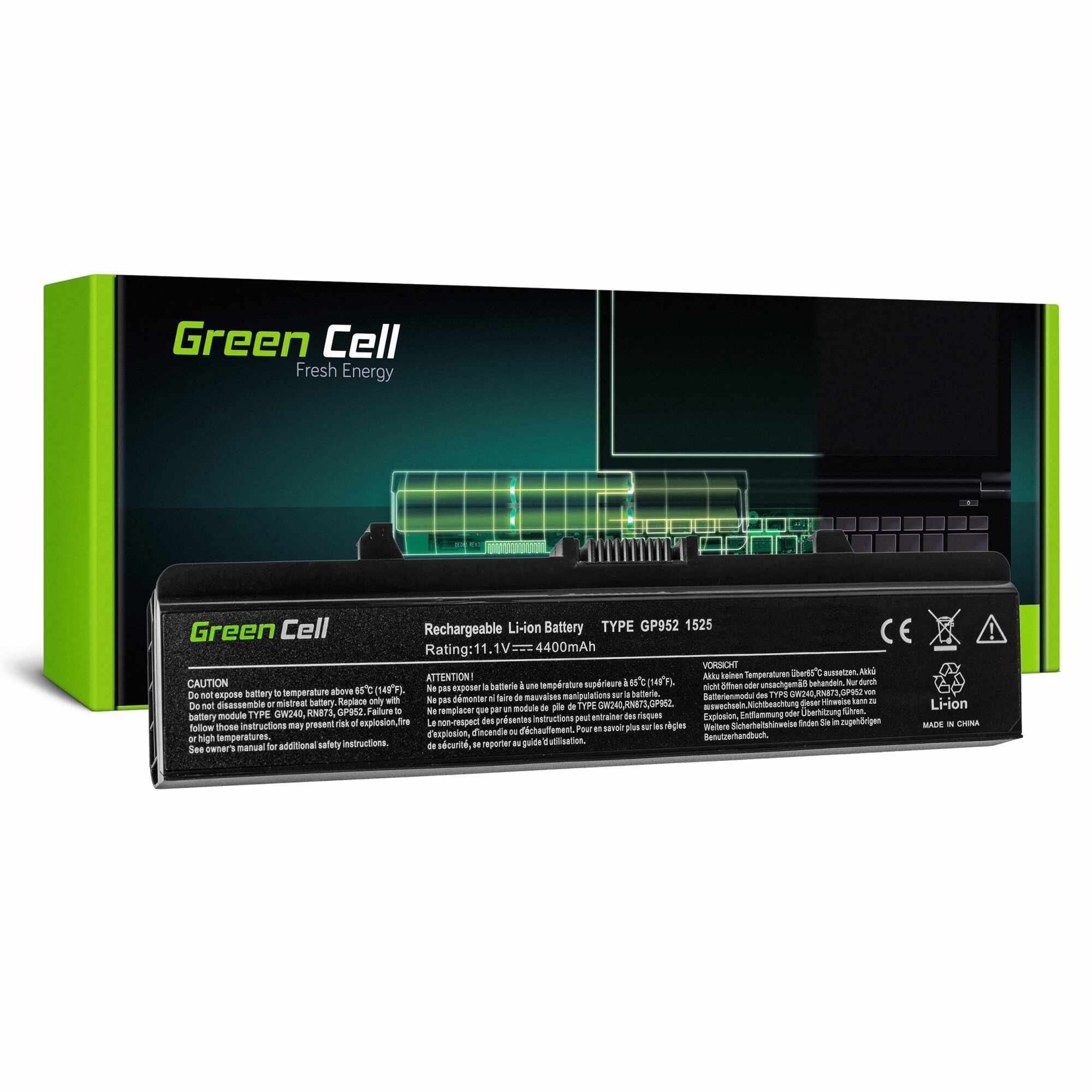 ﻿Baterie laptop RN873 GW240 X284G pentru Dell Inspiron 1525 1526 1545 1546 PP29L PP41L Vostro 500 acumulator marca Green Cell
