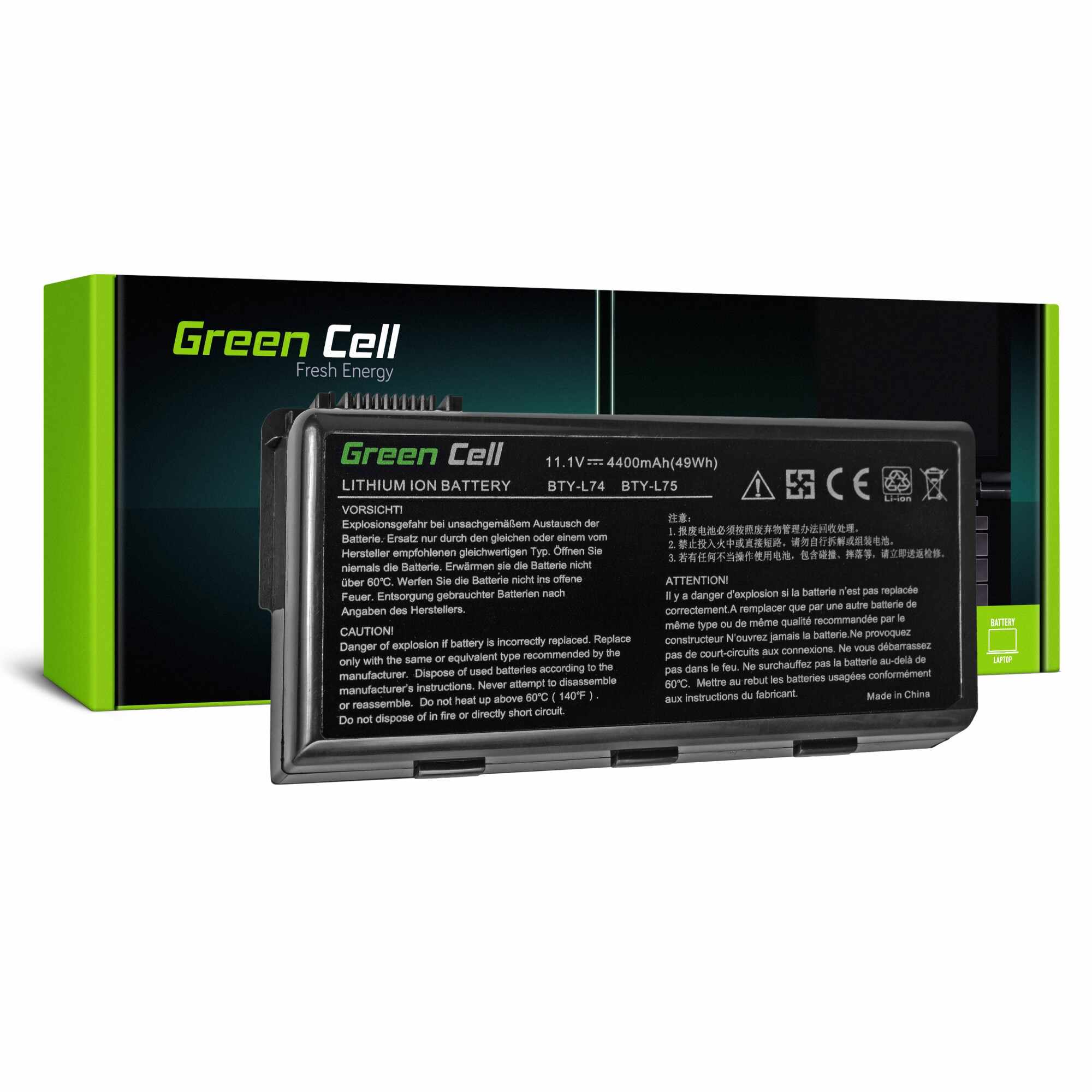 ﻿Baterie pentru MSI CX600X CR610X CR630X CR720X CX605M CX720X (4400mAh 11.1V) Laptop acumulator marca Green Cell®