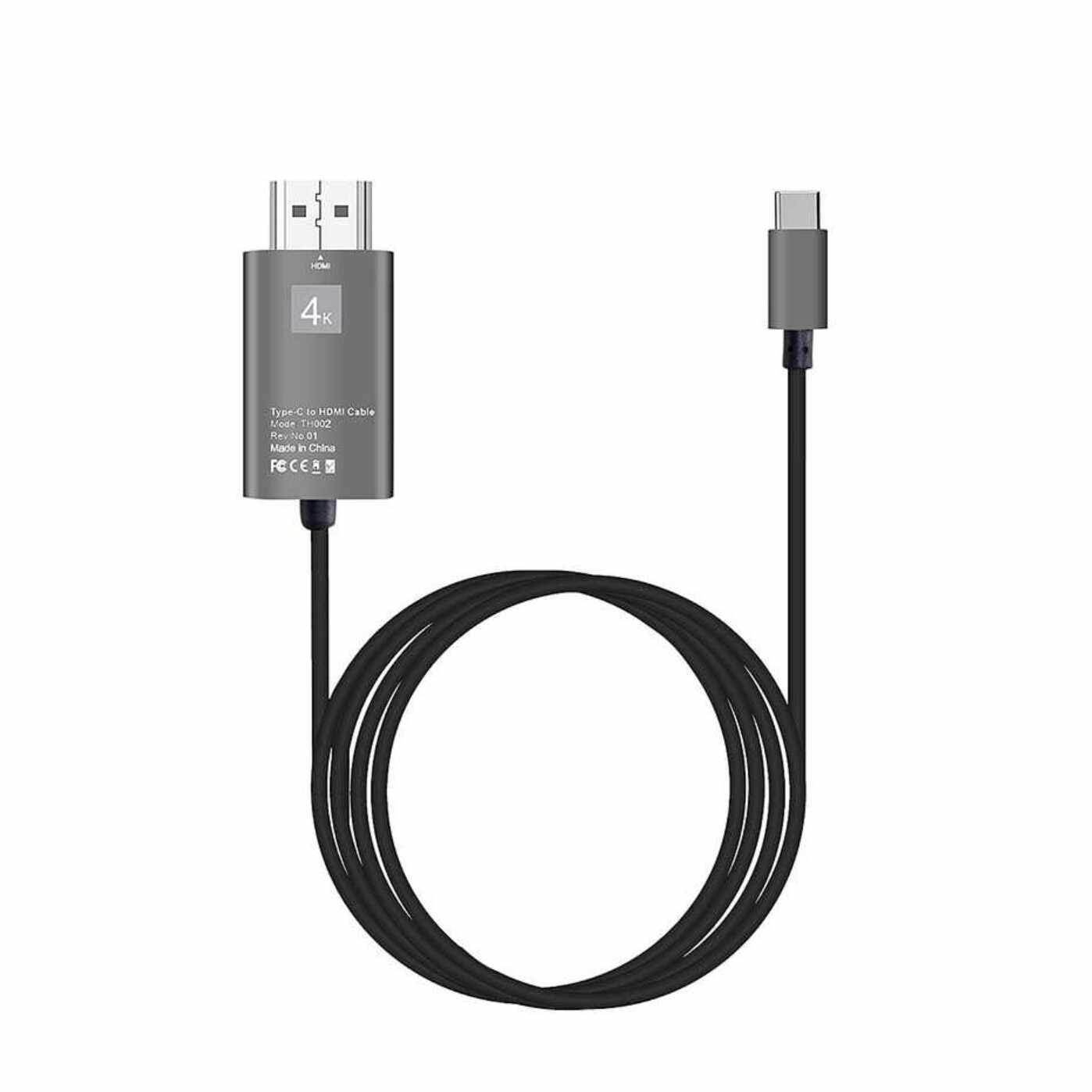 Cablu USB 3.1 Type C la HDMI 4K - Adaptor HUB de tip C pentru video HDMI 2 metri pentru Samsung Xiaomi si dispozitivele cu mufa Tip C, Negru, BBL666
