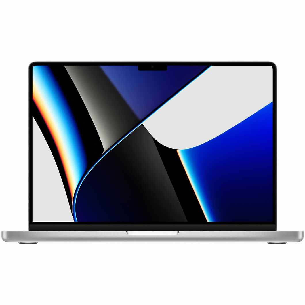 Laptop Apple MacBook Pro 14 (2021) cu procesor Apple M1 Pro, 10 nuclee CPU and 16 nuclee GPU, 16GB, 1TB SSD, Silver, RO Kb