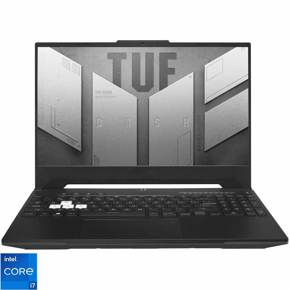 Laptop Gaming ASUS TUF Dash F15 cu procesor 12th Gen Intel® Core™ i7-12650H pana la 4.70 GHz, 15.6