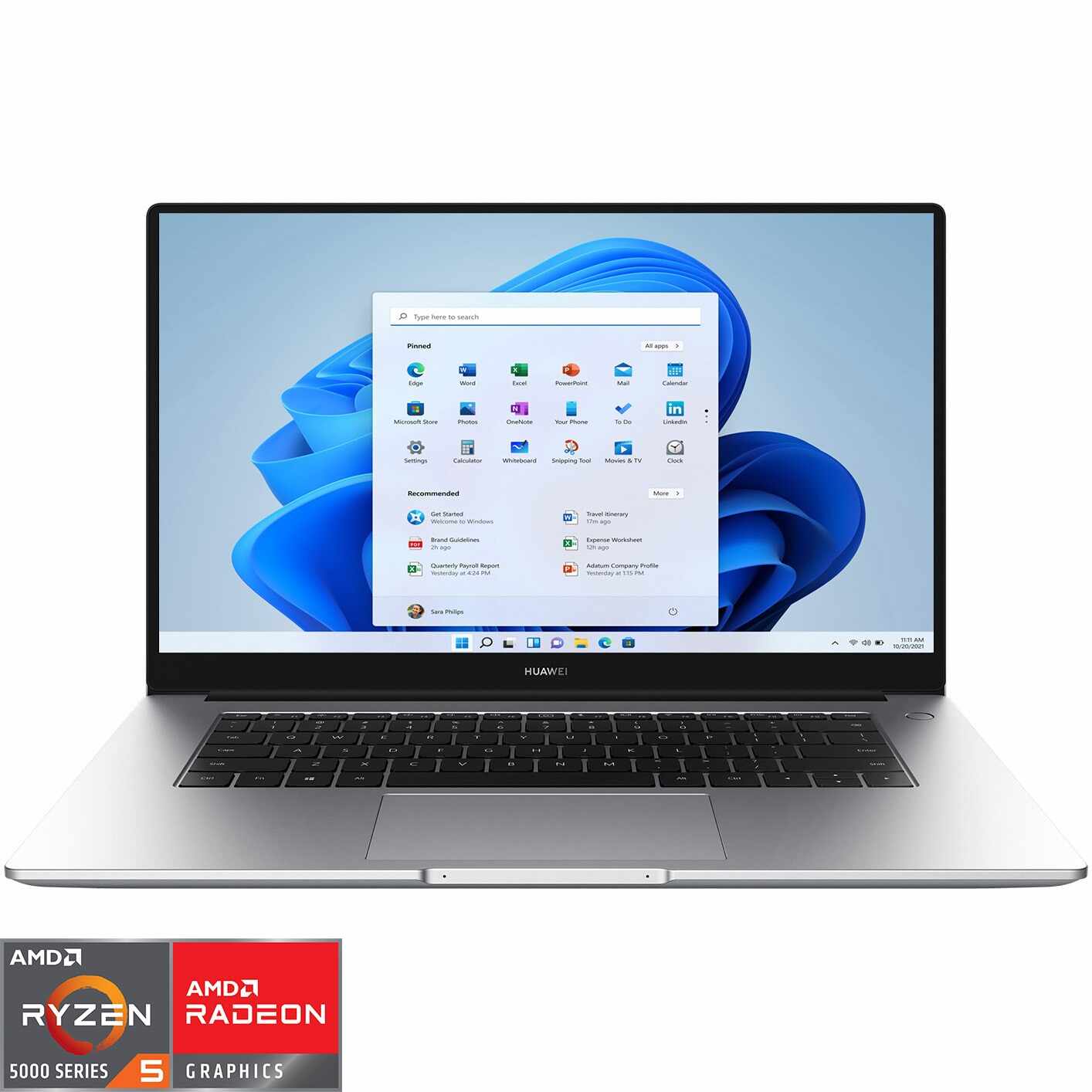 Laptop Huawei MateBook D15, Ryzen 5 5500U pana la 4.0GHz, 15.6