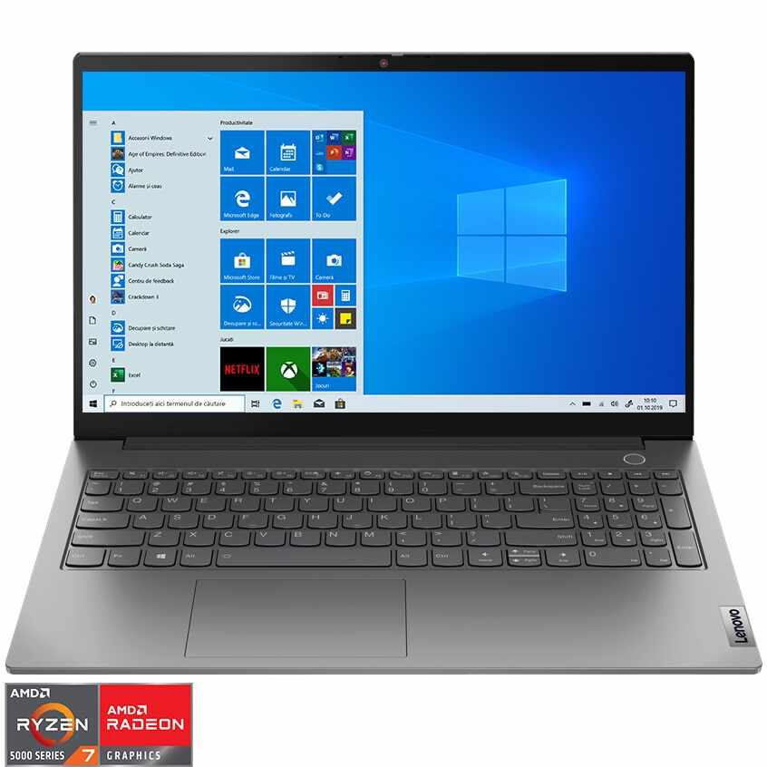 Laptop Lenovo ThinkBook 15 G3 ACL cu procesor AMD Ryzen 7 5700U, 15.6