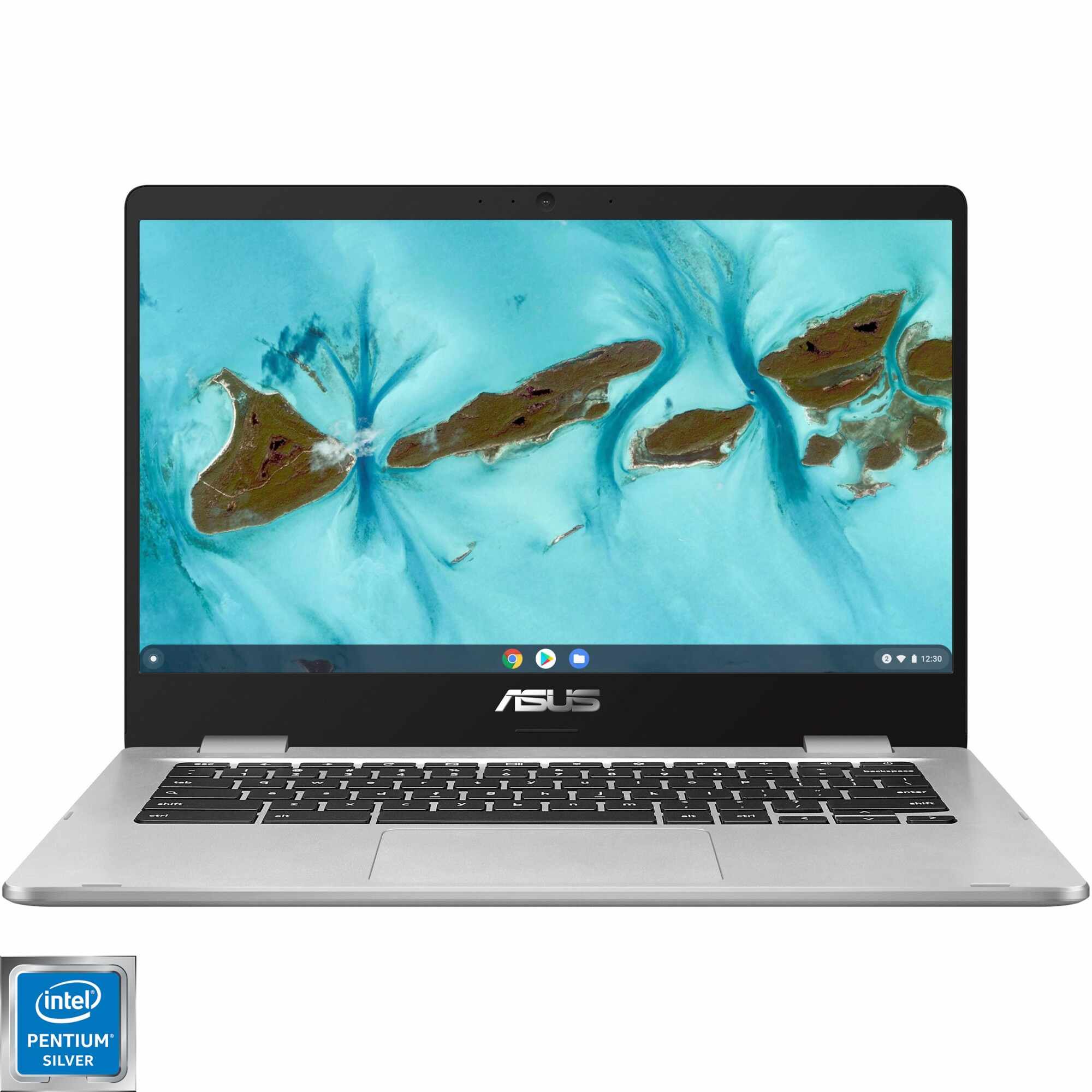 Laptop ultraportabil ASUS Chromebook C424MA cu procesor Intel® Pentium® Silver N5030, 14