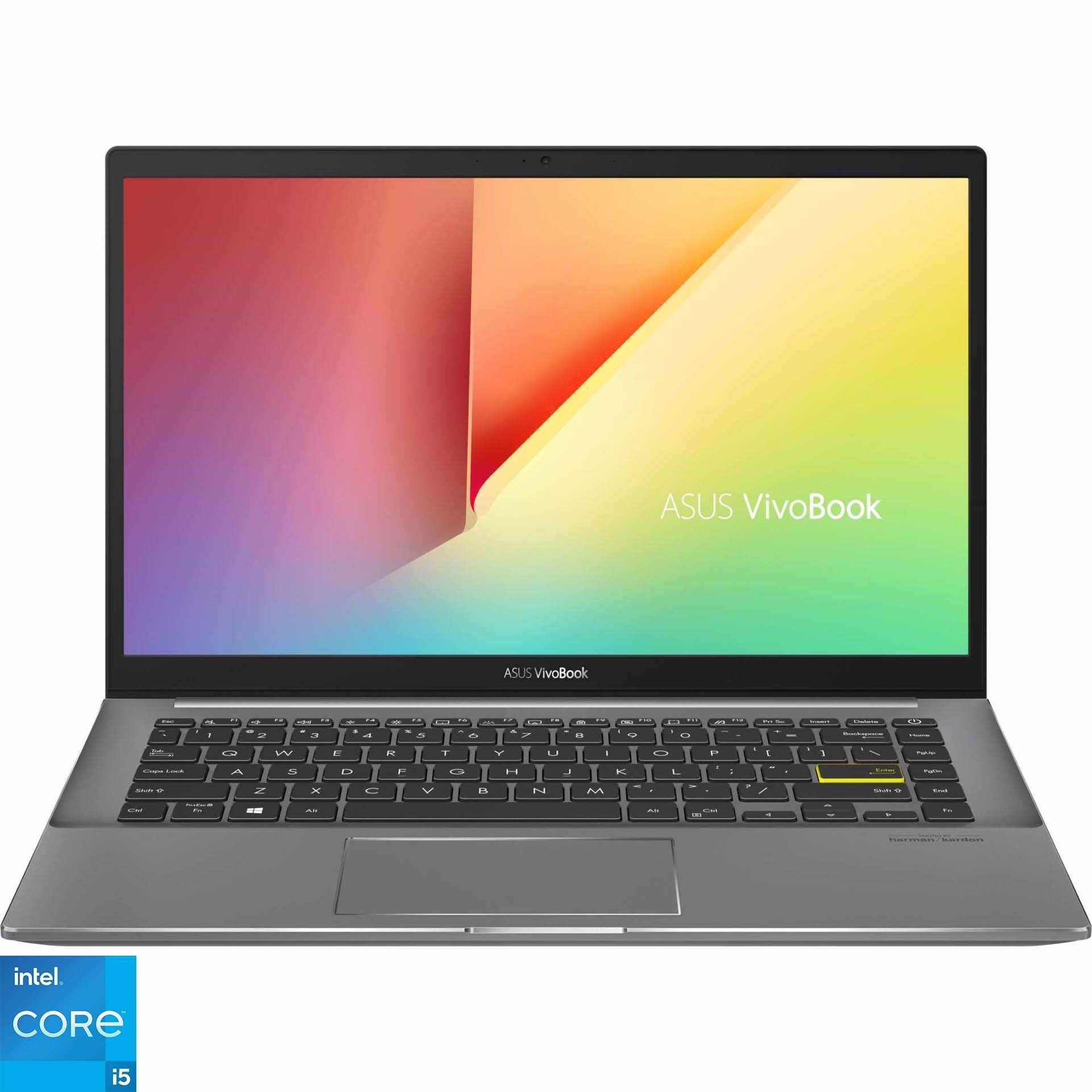 Laptop ultraportabil ASUS Vivobook S14 S433EA cu procesor Intel® Core™ i5-1135G7, 14