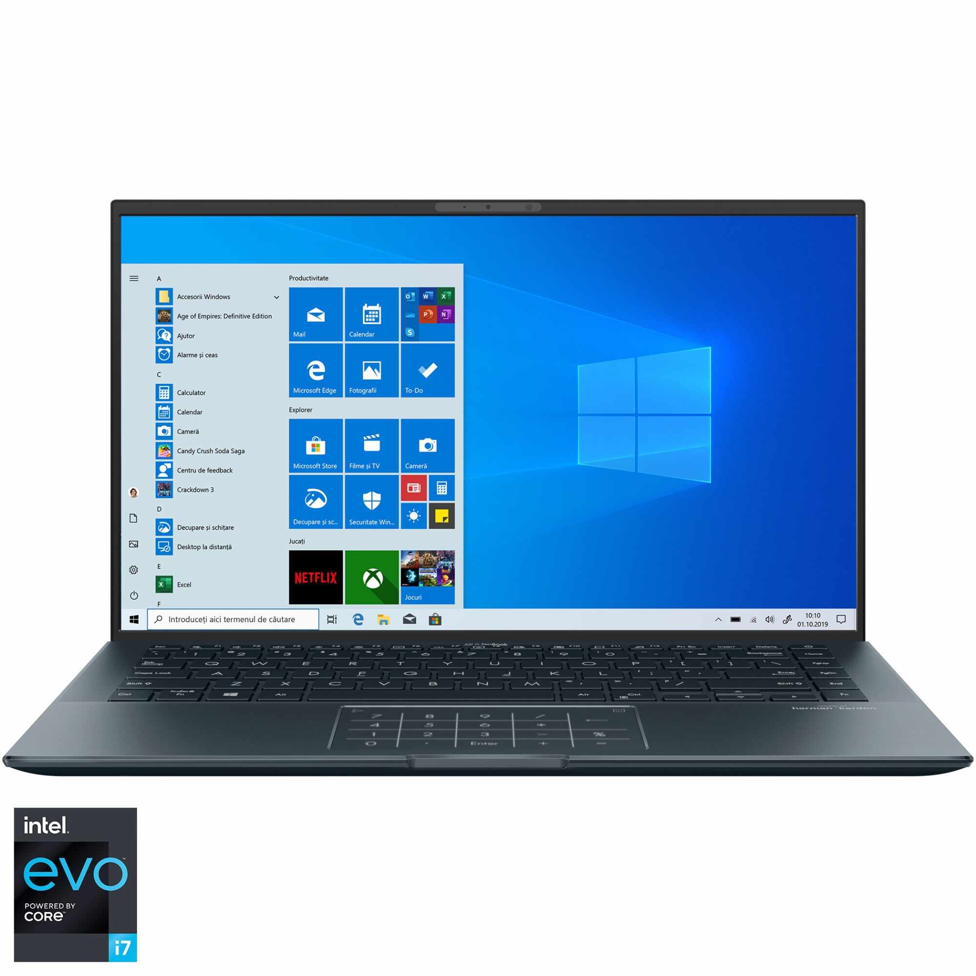 Laptop ultraportabil ASUS ZenBook 14 UX435EAL cu procesor Intel® Core™ i7-1165G7 pana la 4.70 GHz, 14