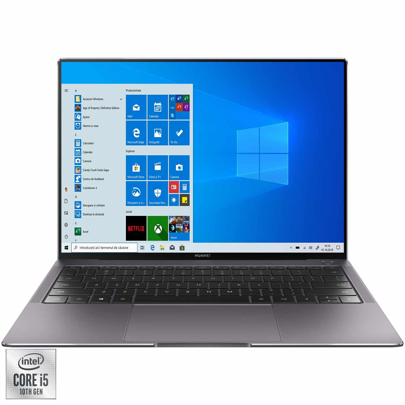 Laptop ultraportabil Huawei MateBook X Pro cu procesor Intel® Core™ i5-10210U pana la 4.20 GHz, 13.9