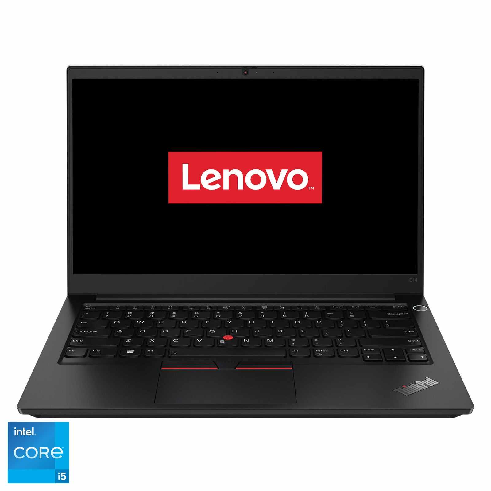 Laptop ultraportabil Lenovo Thinkpad E14 cu procesor Intel® Core™ i5-1135G7 pana la 4.20 GHz, 14