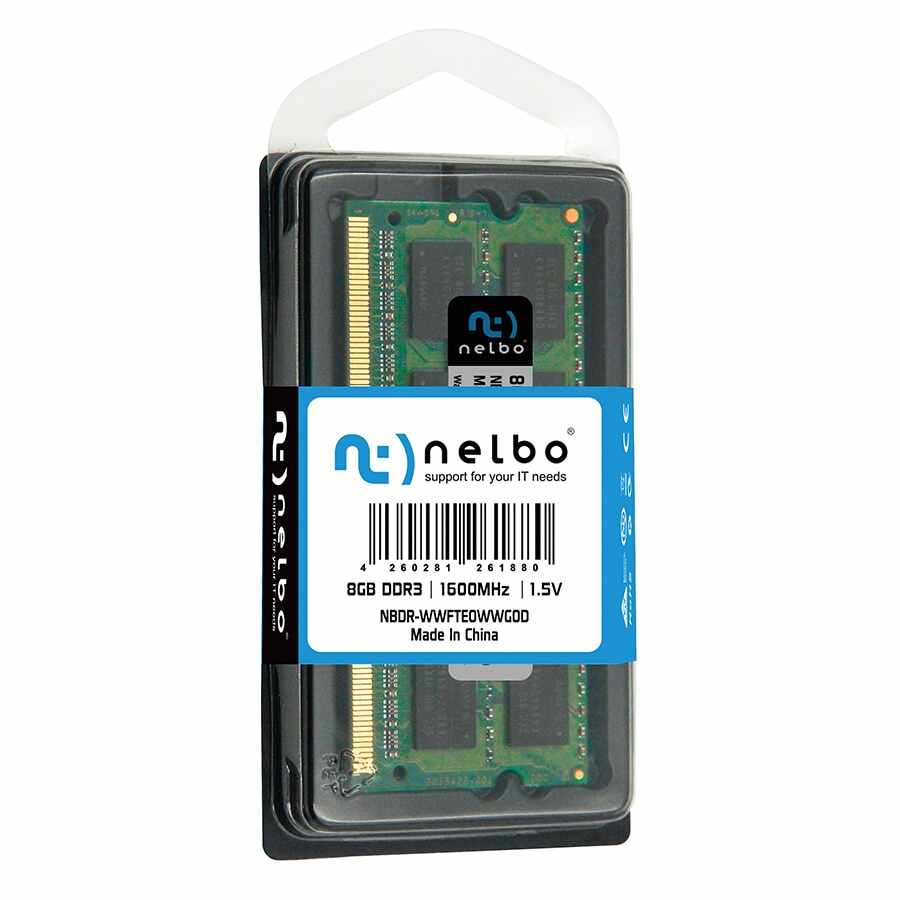 Memorie RAM 8 GB sodimm ddr3, 1600 Mhz, Nelbo, pentru laptop