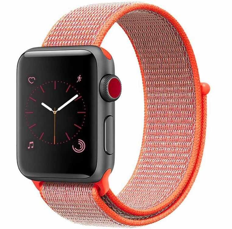 Curea pentru Apple Watch 40mm iUni Woven Strap, Nylon Sport, Electric Orange