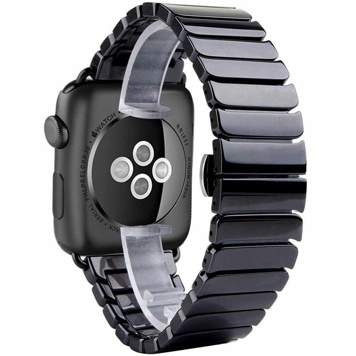 Curea pentru Apple Watch 44mm iUni Ceramic Belt, Black