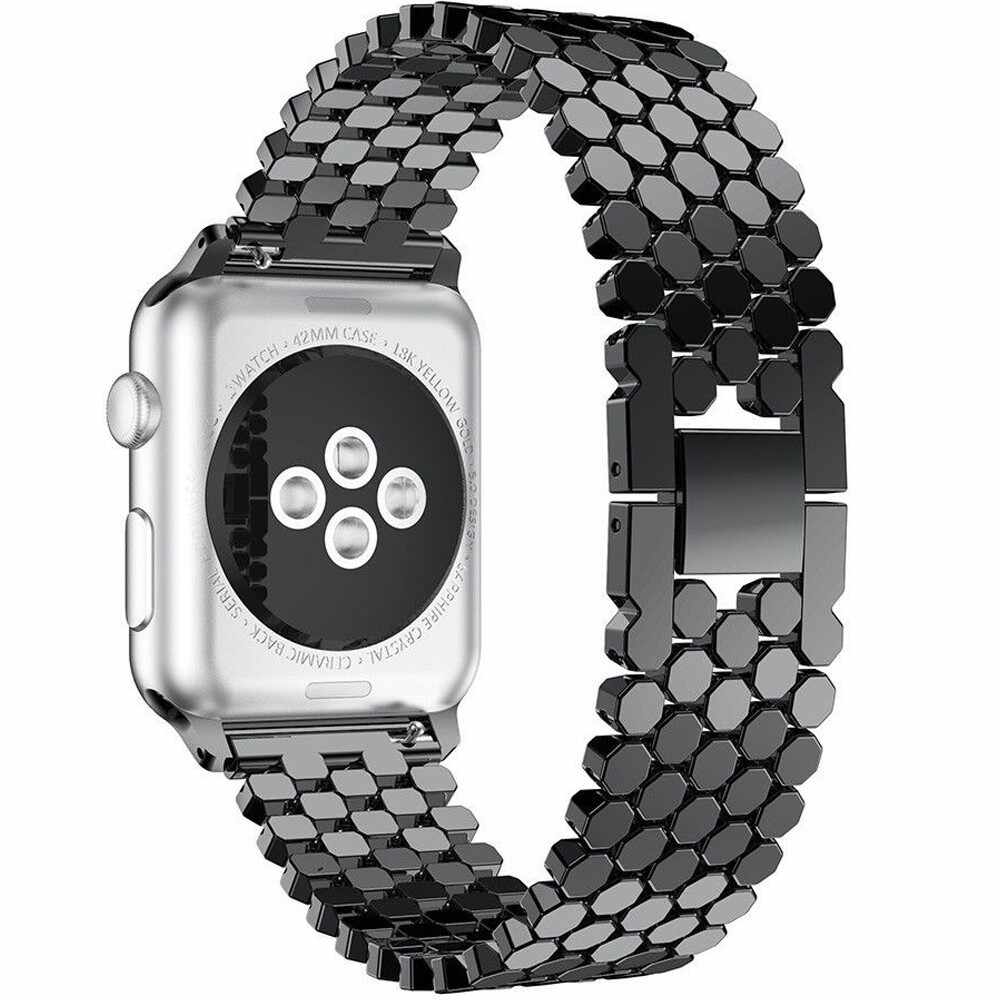 Curea pentru Apple Watch Black Jewelry iUni 44mm Otel Inoxidabil
