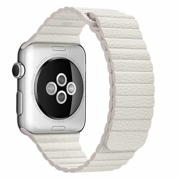 Curea piele pentru Apple Watch 40mm iUni White Leather Loop