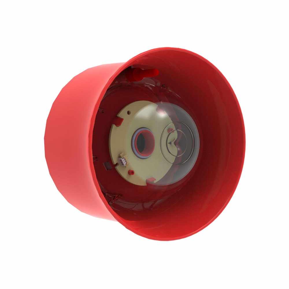 Sirena adresabila cu lampa de incendiu pentru perete Hochiki CHQ-WSB2/RL, 51 tonuri, LED rosu, carcasa PC ABS rosu