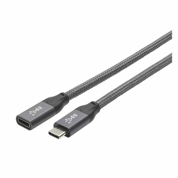 Cablu prelungitor USB 3.2 Gen2 Type C T-M brodat 1m, Hicon HI-U3CF-0100