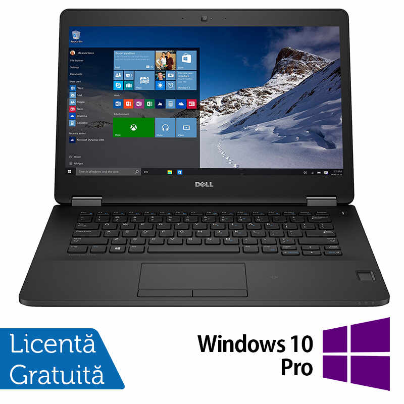 Laptop Refurbished DELL Latitude E7470, Intel Core i7-6600U 2.60GHz, 8GB DDR4, 120GB SSD M.2, 14 Inch Full HD, Webcam + Windows 10 Pro