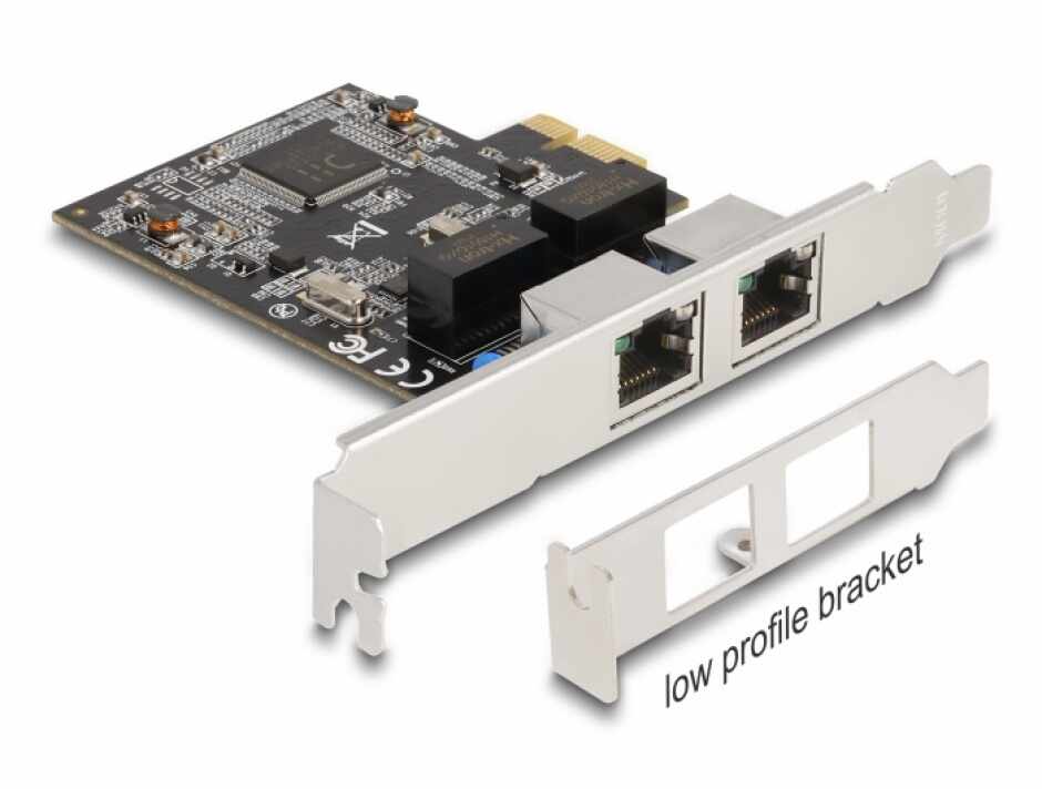 PCI Express la 2 x RJ45 Gigabit LAN RTL8111, Delock 88615
