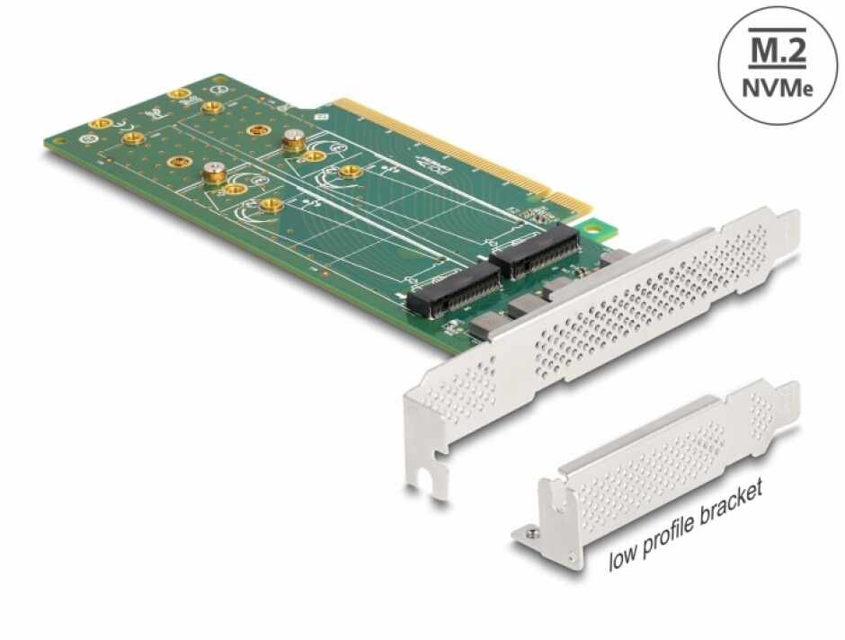 PCI Express la 4 x NVMe M.2 Key M interne - Bifurcation LPFF, Delock 90090