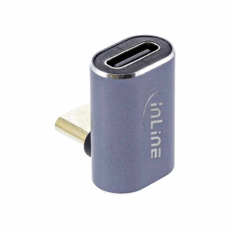 Adaptor USB 4 type C 8K60Hz/240W unghi sus/jos T-M metalic, InLine IL35900D