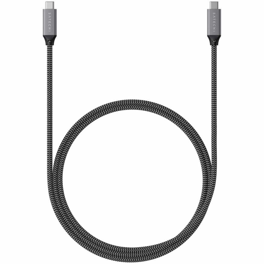 Cablu impletit USB-C- to USB-C Satechi 40 Gbps 80cm, Gri