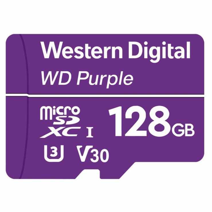 Card de memorie micro SDXC 128GB Clasa 10 Purple, Western Digital WDD128G1P0C