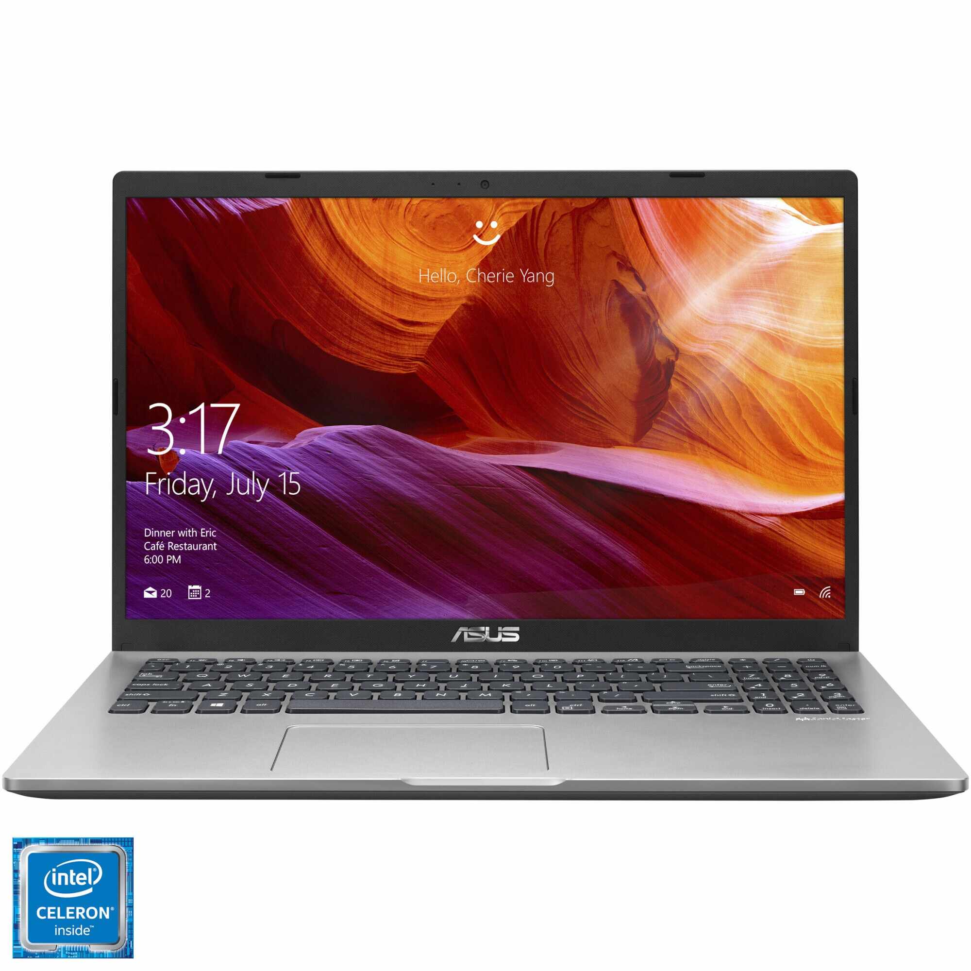 Laptop ASUS X509MA cu procesor Intel® Celeron® N4020 pana la 2.80 GHz, 15.6