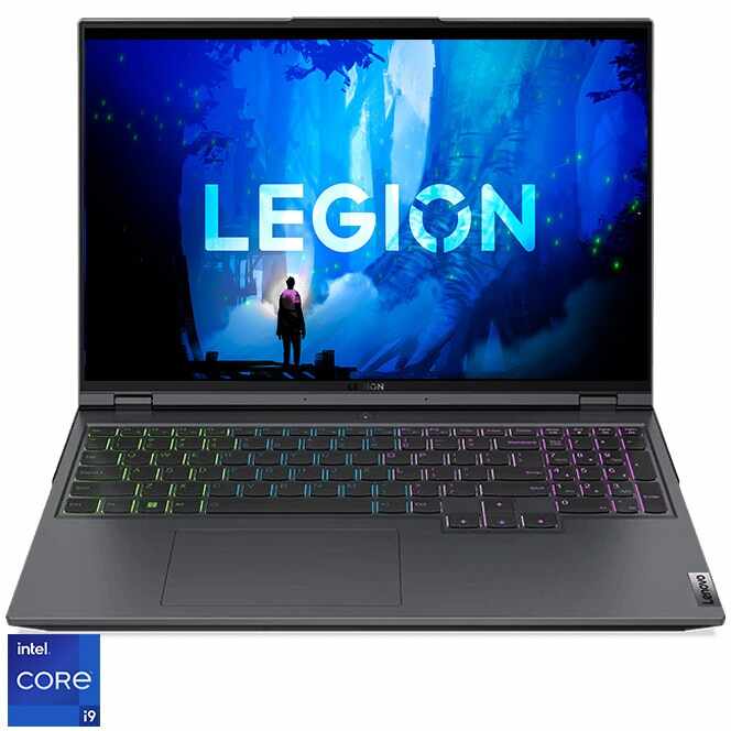 Laptop Gaming Lenovo Legion 5 Pro 16IAH7H cu procesor Intel® Core™ i9-12900H pana la 5.00 GHz, 16', WQXGA, IPS, 165Hz, 32GB, 2TB SSD, NVIDIA GeForce RTX 3070 Ti 8GB, No OS, Storm Grey