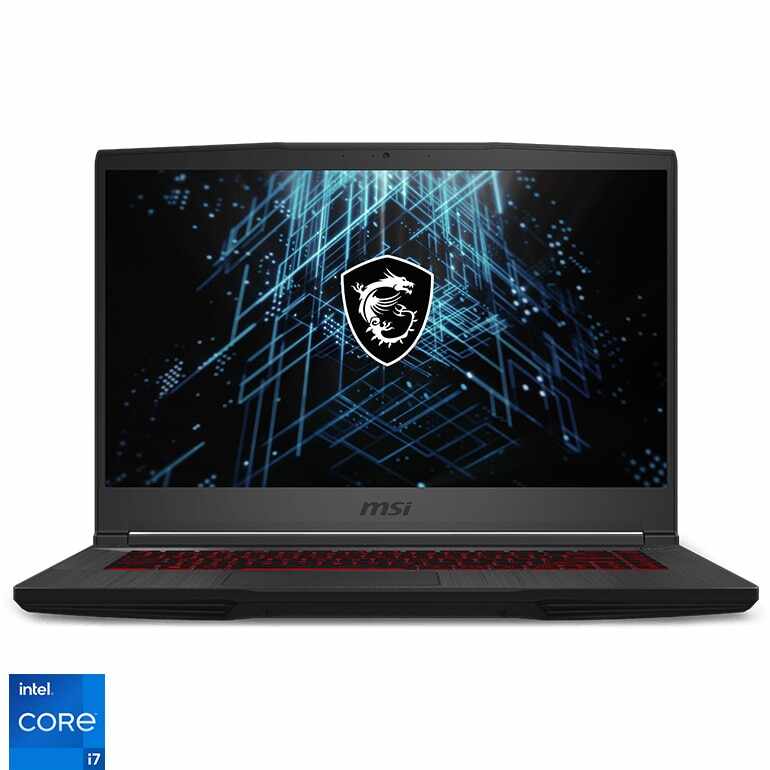 Laptop Gaming MSI GF63 cu procesor Intel® Core™ i7-11800H pana la 4.60 GHz, 15.6