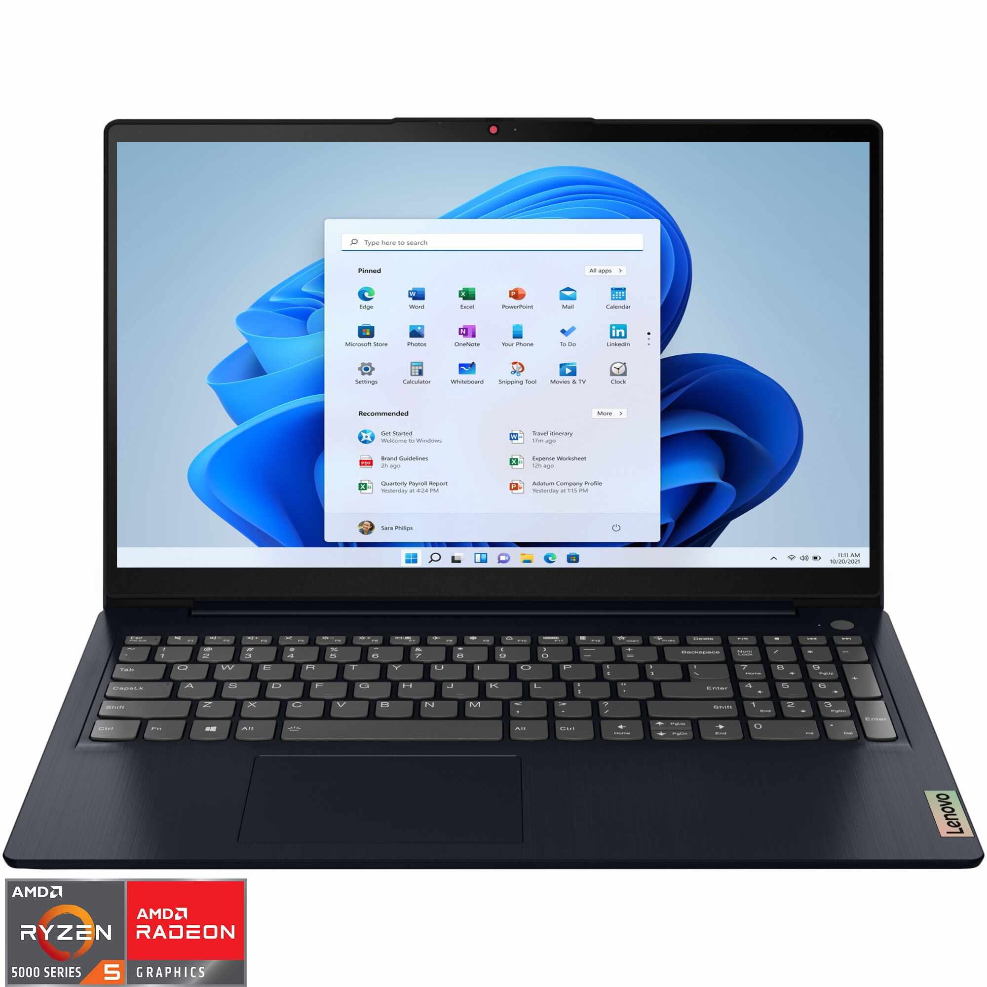 Laptop Lenovo IdeaPad 3 15ALC6 cu procesor AMD Ryzen™ 5 5500U pana la 4.00 GHz, 15.6